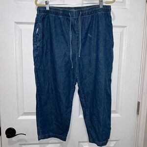 Just Class Women’s Drawstring‎ Denim Cropped Pants Size XL